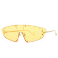 Hot Sale Retro One Piece UV400 Sun Glasses Ins Fashion Cat Eye Modern Sunglasses 2019